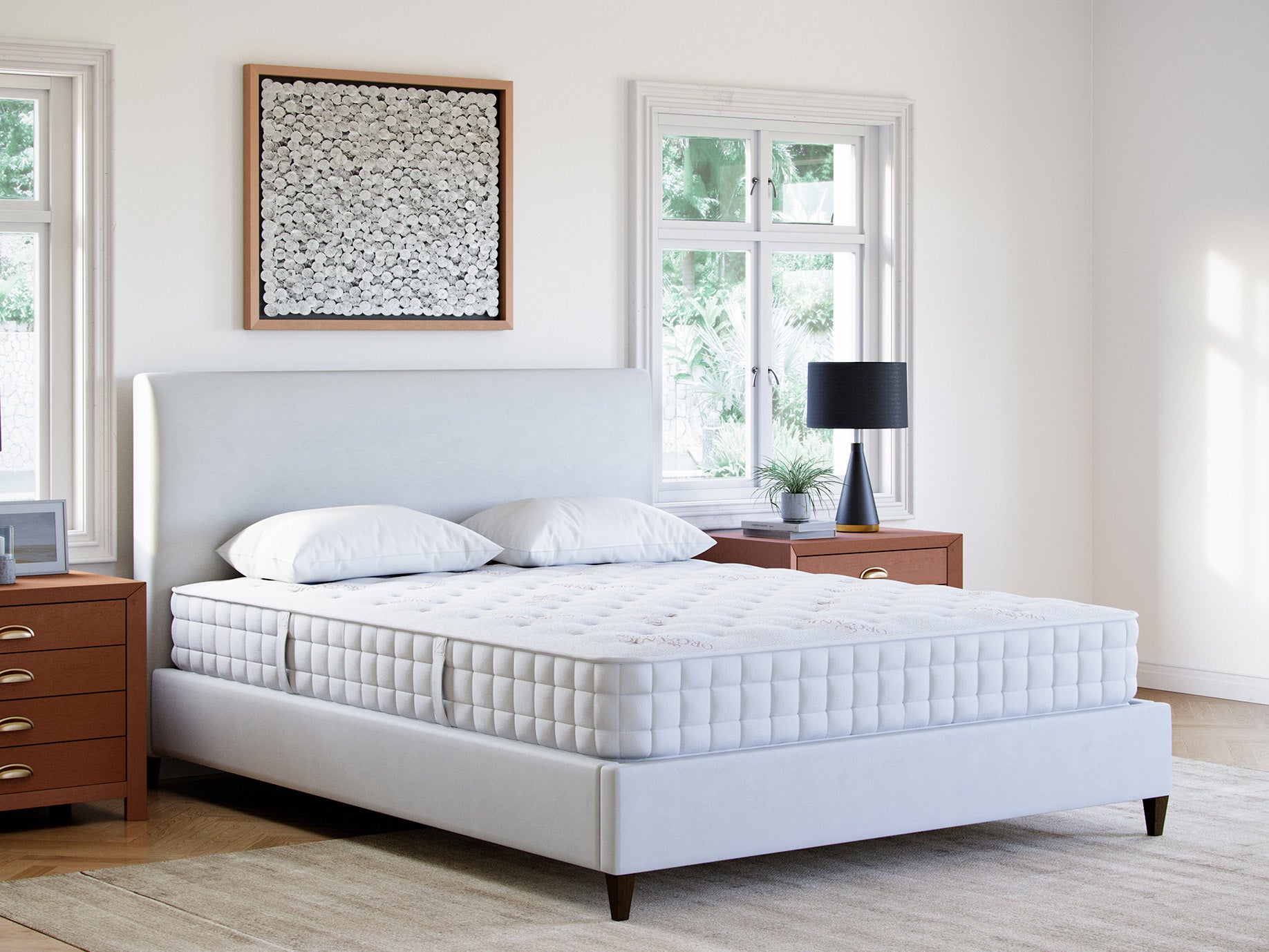 Orthopedic Hand-Tufted Memory Foam & Innerspring Hybrid Mattress – White